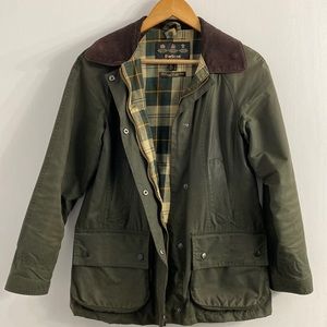 Barbour Beadnell sz 4 US waxed cotton jacket good preowned condition